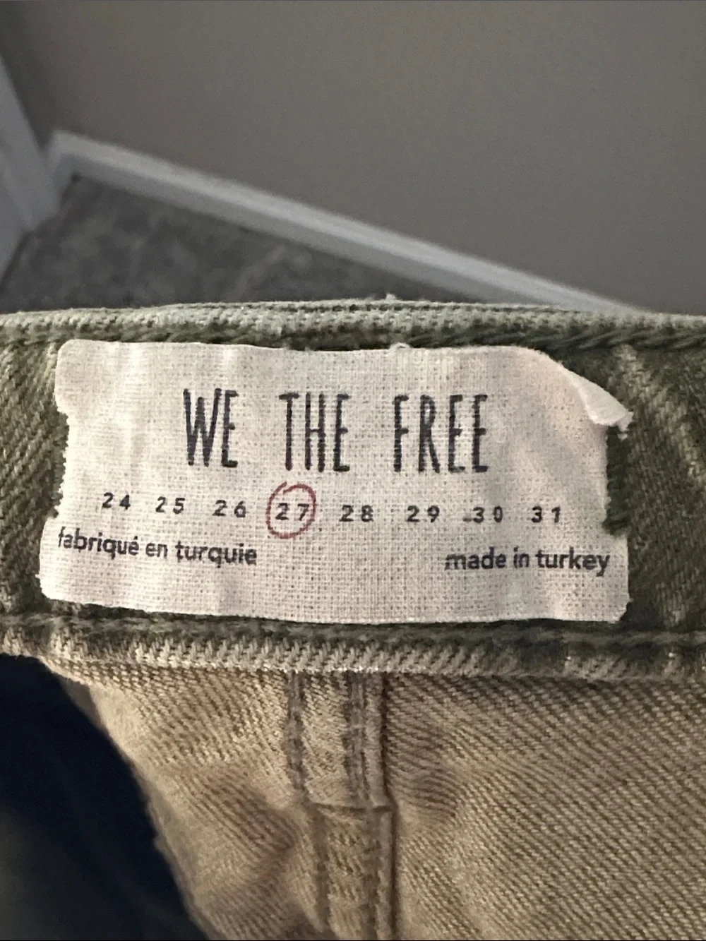 We the free olive High-Waist Distressed Skinny Jeans